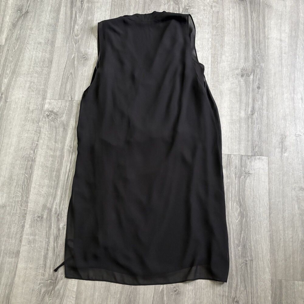 All Saints Cathea Dress Women Size 6 US, 38 EU Black Sleeveless Chiffon Drape - Picture 3 of 10